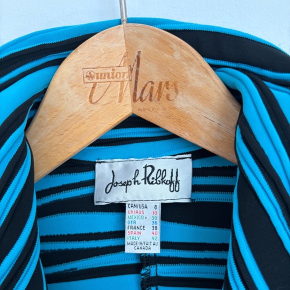 Joseph Ribkoff Striped Zip Jacket - Textured Ribbed Stretch - Size 8 - Picture 7 of 7